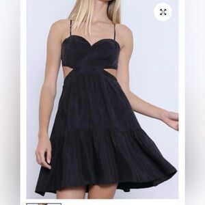 Karina Grimaldi Alex Black Cutout Mini Dress | Size S